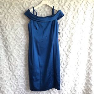 NEW Tahari Arthur S. Levine Blue Spaghetti Strap Dress Woman's Size 6